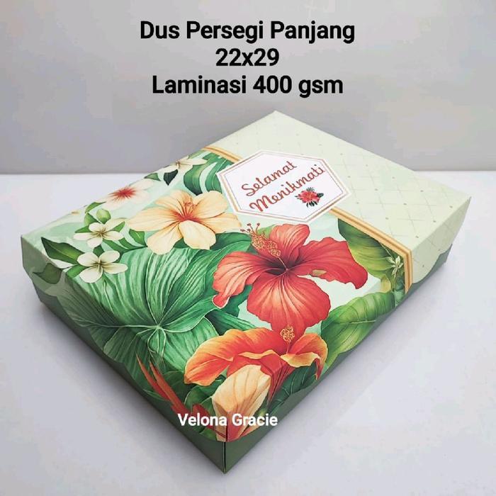 Terlaris Dus Nasi Premium 22X29 Laminasi Persegi Panjang Isi 50 Pcs Motif Tropical Box Besek Tutup