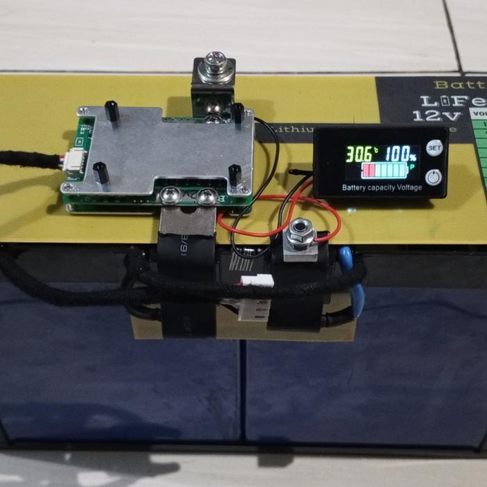 Baterai Lifepo4 12v 200ah 4s2p With BMS 120a + Balancer + voltmeter - volt bms