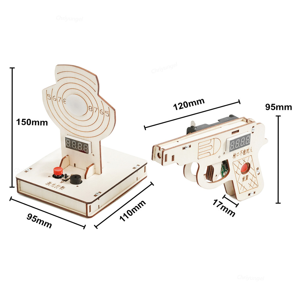 STEM DIY Wooden Target Shooting Game Kit Interactive Building Toys for Kids Educational Science