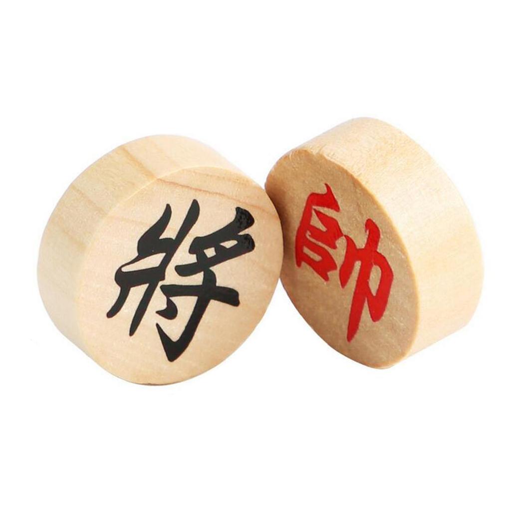 32x Wood Chinese Chess Pieces Traditional Xiangqi Chess Pieces Skill Game