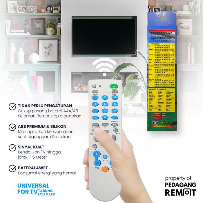 Remot pengganti untuk remot TV Tabung LCD LED Multi Universal TV Tabung LCD LED Multi Universal