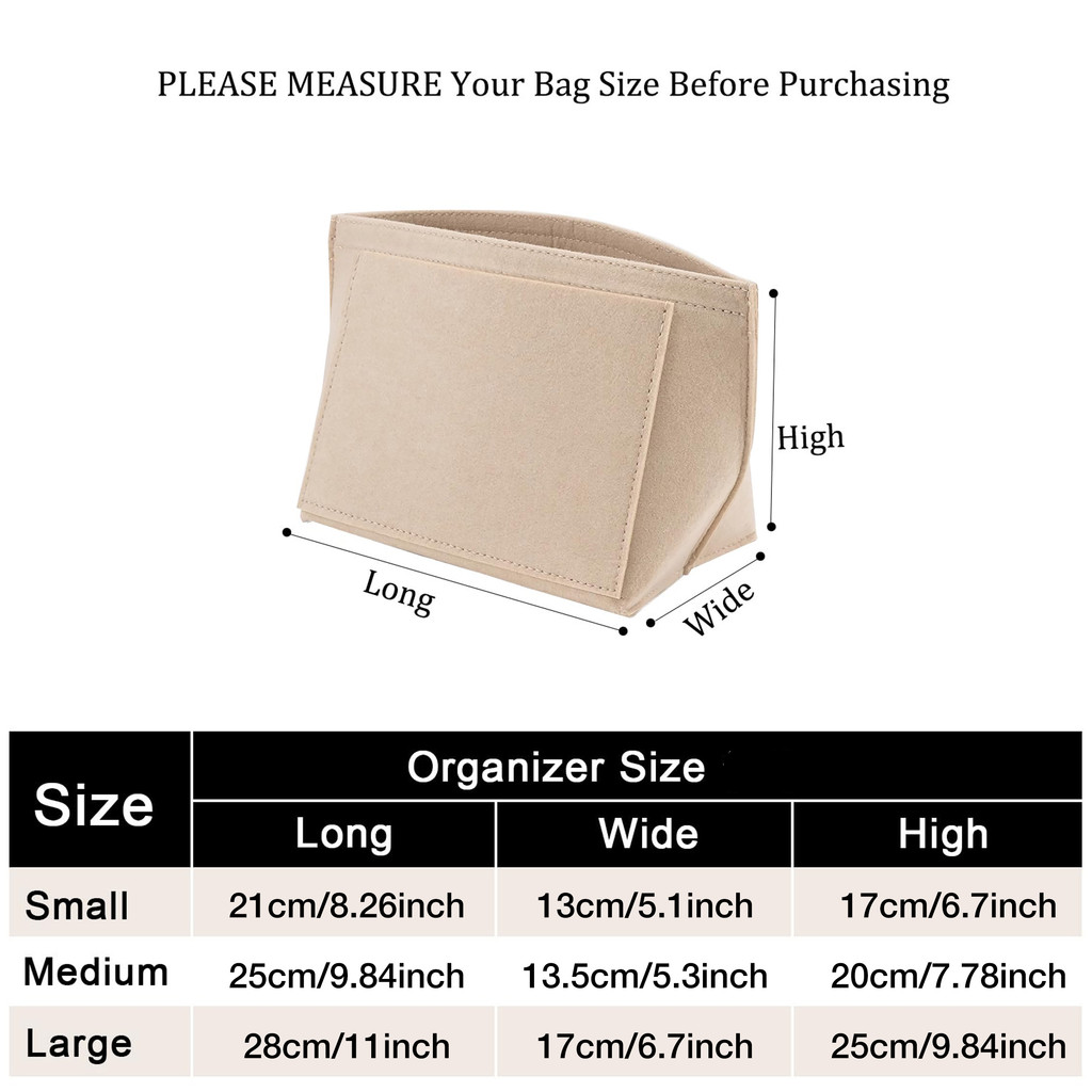 Felt Insert Bag For Longchamp Handbag Liner Bag Felt Cloth Makeup Bag Support Travel Portable Insert