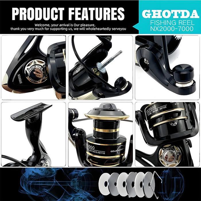 Maguro - Pancing Reel Nx2000-7000 Asli Besi Fishing Reel Mesin Pancing Reel Kuat Metal