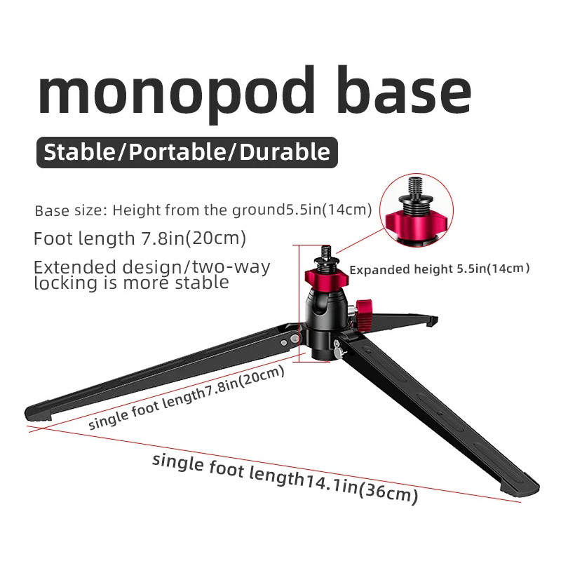 BEXIN ST-3 Aluminum Alloy Tripod Mini Desktop Photography Tripod 3/8 Inch Adapter Monopod Bracket