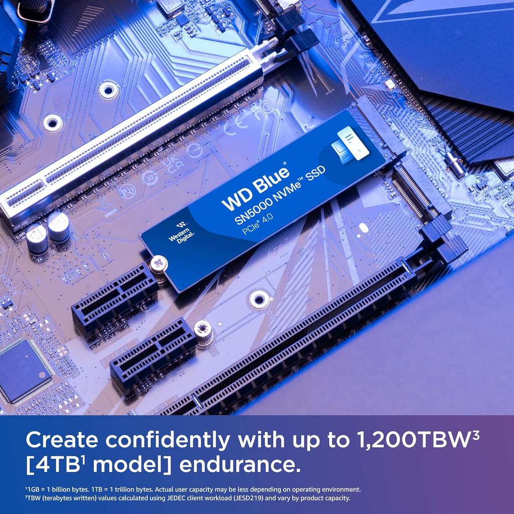 Western Digital WD Blue SN5000 1TB 2TB NVMe Internal Solid State Drive SSD - PCIe Gen 4.0, M.2 2280,