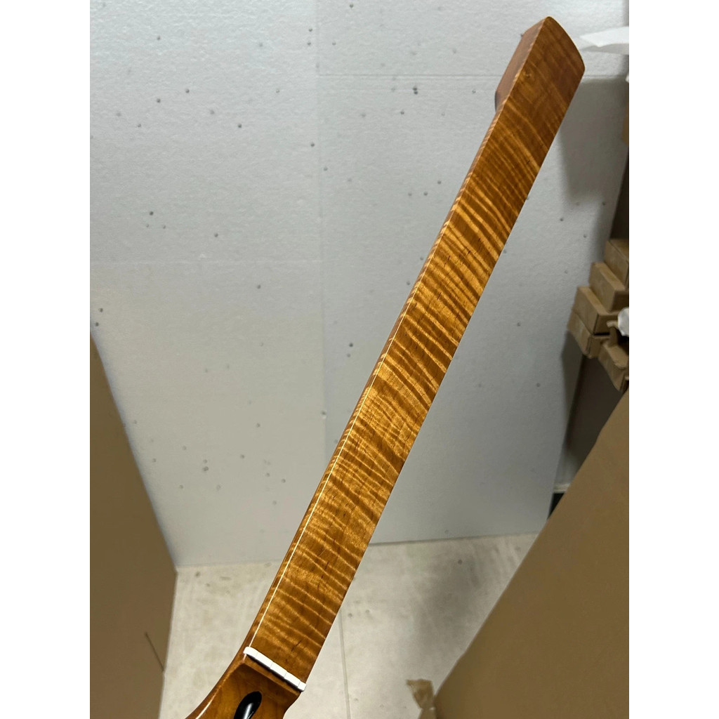 20 fret Roasted flame maple Fretless BASS guitar neck parts 34inch Replacement