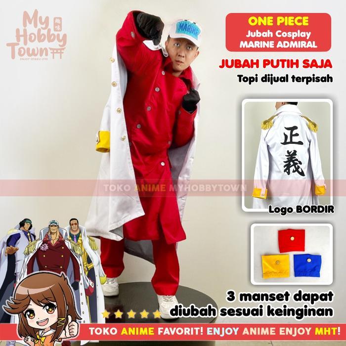 Mira- Jubah Cosplay Anime One Piece Marine Admiral Akainu Aokiji Kizaru Terbaru 