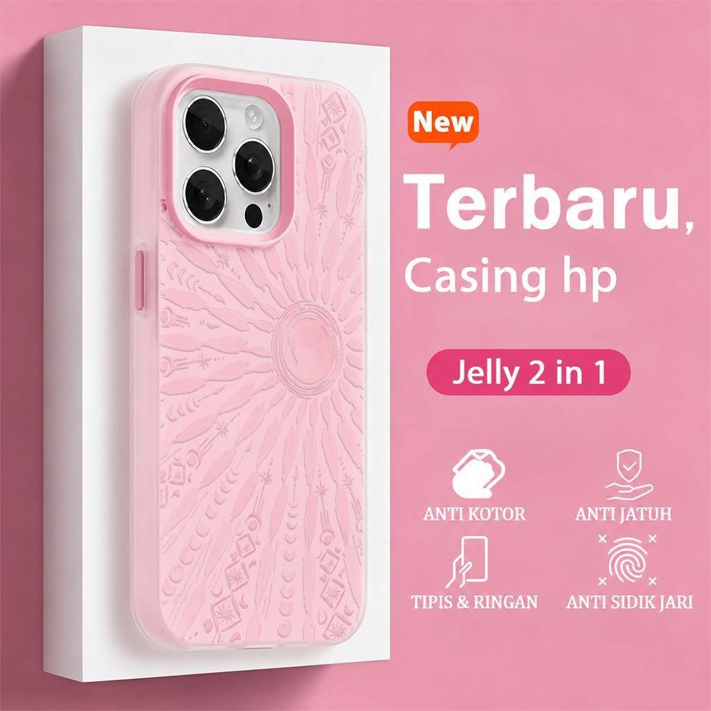 Cahaya Populer Jelly 2 In 1 Casing Untuk Iphone 17 Pro Max 16 Pro Max 15 Pro 16 Plus 11 14 13 12 Pro