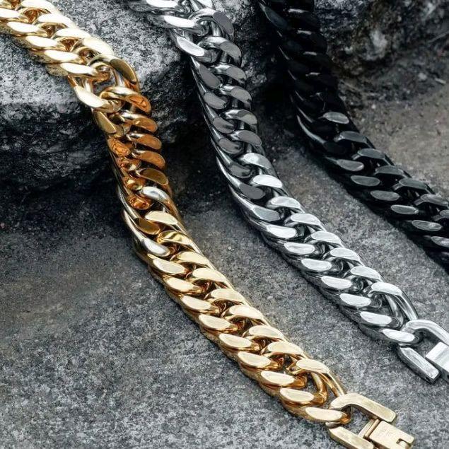 OBRAL GELANG RANTAI KUALITAS ASLI TITANIUM GELANG LAKI LAKI RANTAI RAPET KOKOT KLIP STANLIESS STEEL