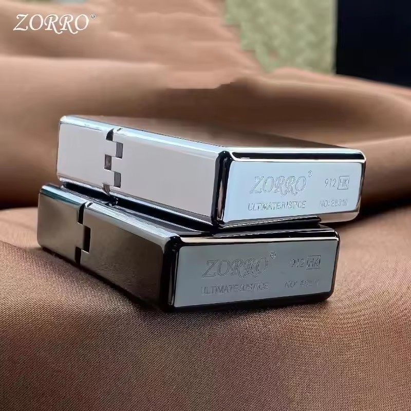 Zorro 912 Retro High End Waterproof Sealed Armor Constantine Lighter 3/5 Hinge Metal Petrol Lighter