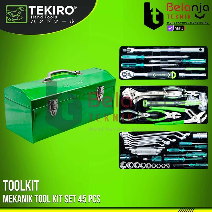 TEKIRO Mekanik Tool Kit Set 45 Pcs Toolset Toolkit Toolbox 45pcs