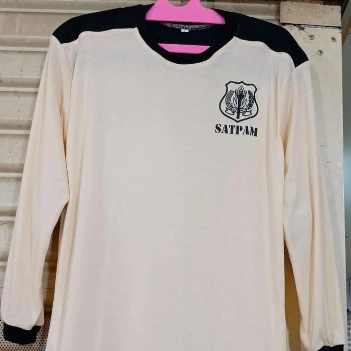 security penembak satpam Kaos lengan panjang security motif penembak bahan PE double ukuran M L XL k