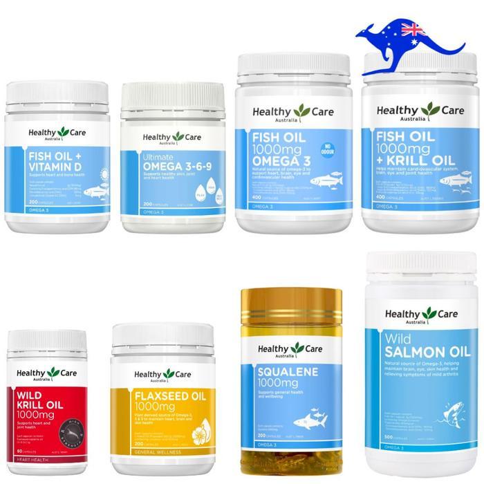 Healthy Care Fish Oil 1Mg 400 Capsules Omega 3 6 9 369 Australia Odourless 1 Mg Wild Krill Oil 60