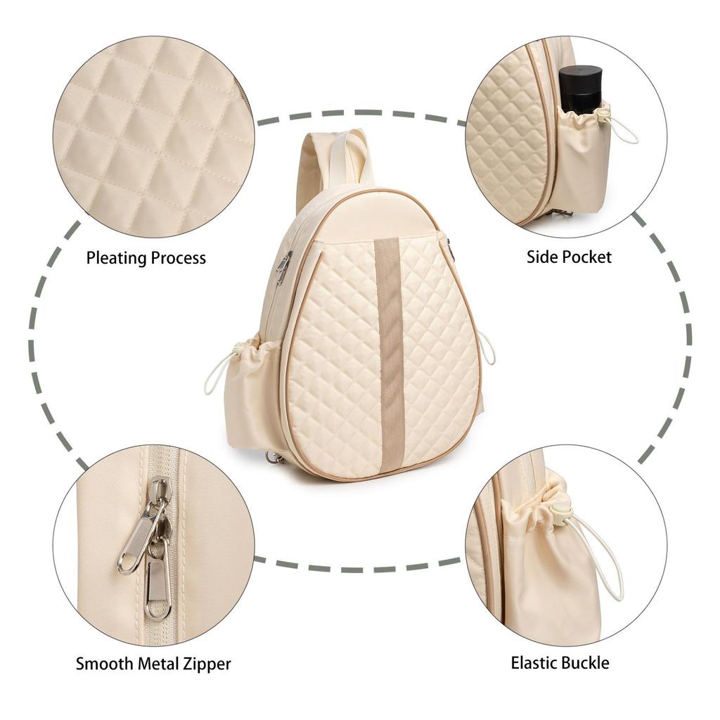 Tennis Bag Tennis Racket Bag Adjustable Shoulder Strap Pickleball Bag Quilted Tennis Crossbody