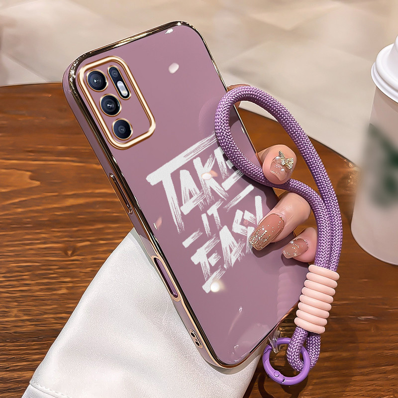 Casing Untuk OPPO Reno 6 4G Reno 6 5G Case Casing pola Teks monotonik Kasing HP Kesing mewah Silikon