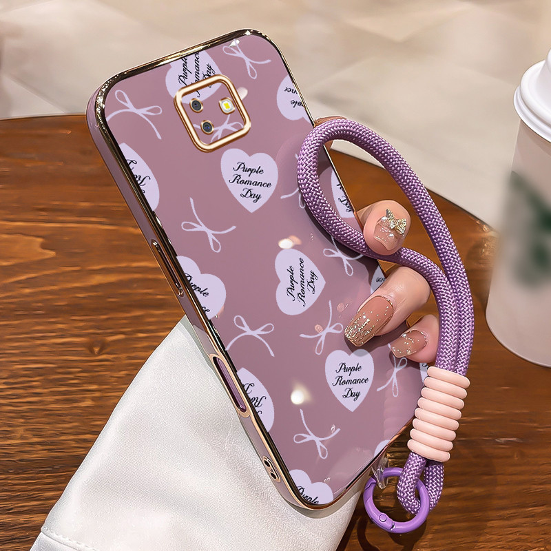 Casing Untuk Samsung Galaxy J6 Plus 2018 J6 Prime 2018 J4 4G J2 4G Case Casing pola jantung ungu Kas