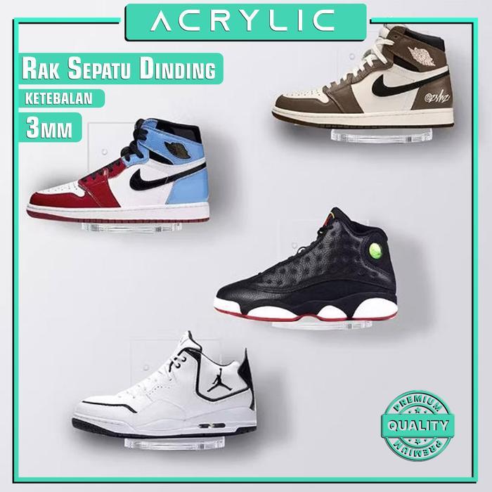 Organizer Acrylic Rak Dinding Sepatu Tempat Dudukan Sepatu Tembok Akrilik Stand Display Shoes R18