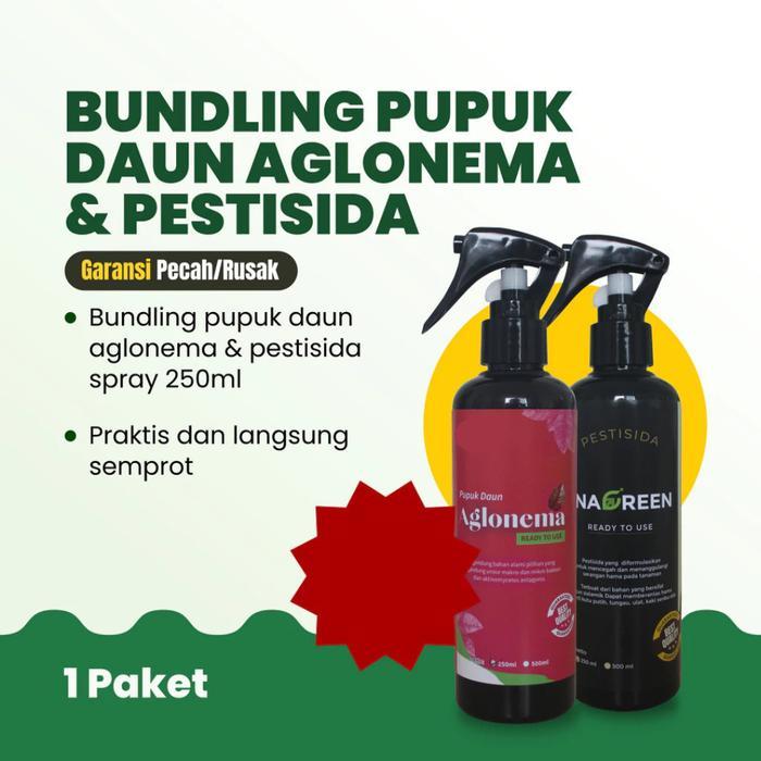 Bundling Hemat Pupuk Aglonema 250ml+Pestisida 250ml Berkualitas Daun Tanaman