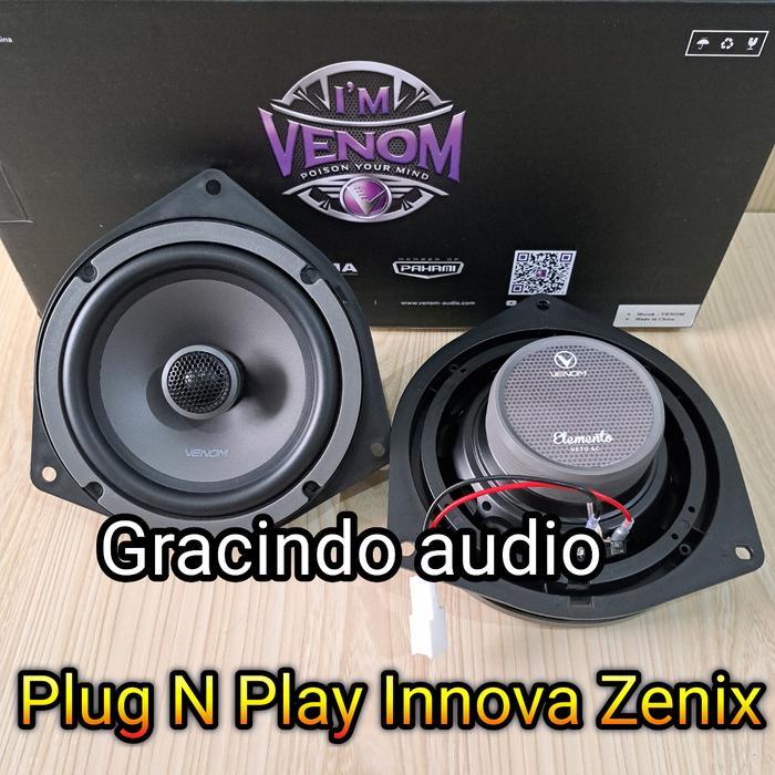 Speaker Coaxial Venom 2Way 6.5Inch Plug N Play Pintu Mobil Toyota Innova Zenix Original Venom