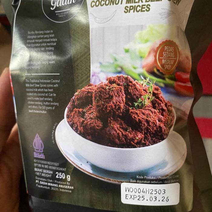 Bumbu Rendang Instan - Rendang Gadih