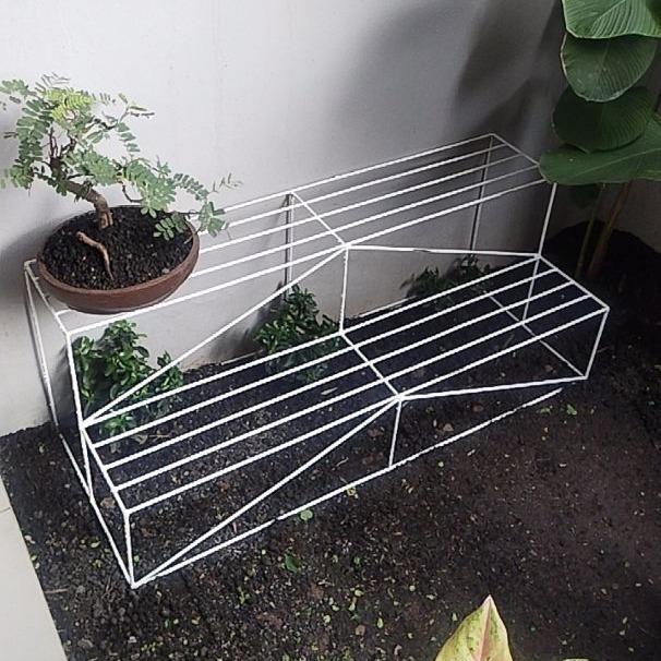 Premium Rak Bunga Besi 1 Meter/Rak Sepatu 2 Susun/Standing Pot Besi/Standing Pot/Rak Bunga Murah