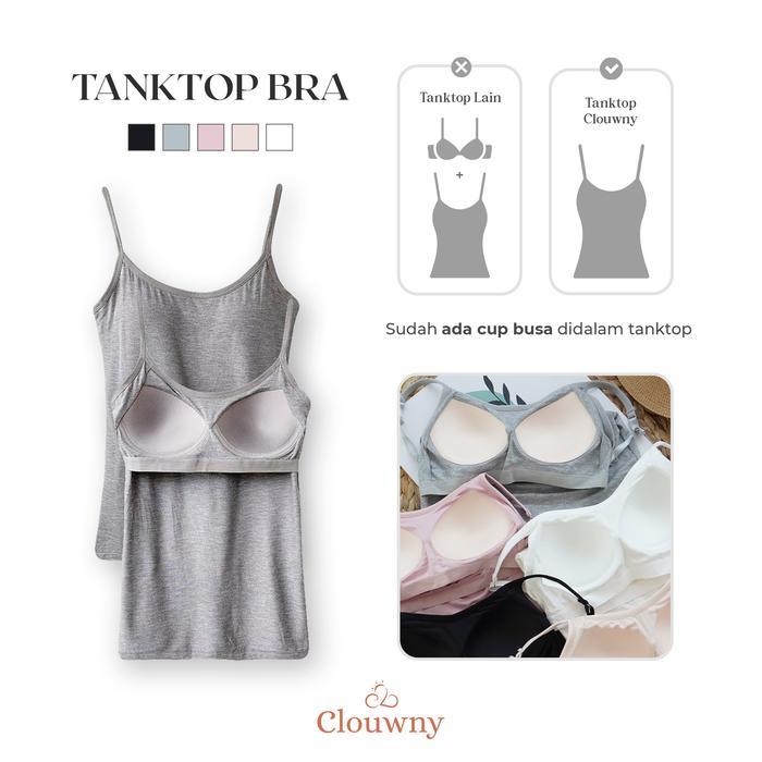 Clouwny Tanktop Bra Cup Busa Wanita Allsize Kecil Sampai Jumbo Dalaman Singlet Bh Atasan Crop