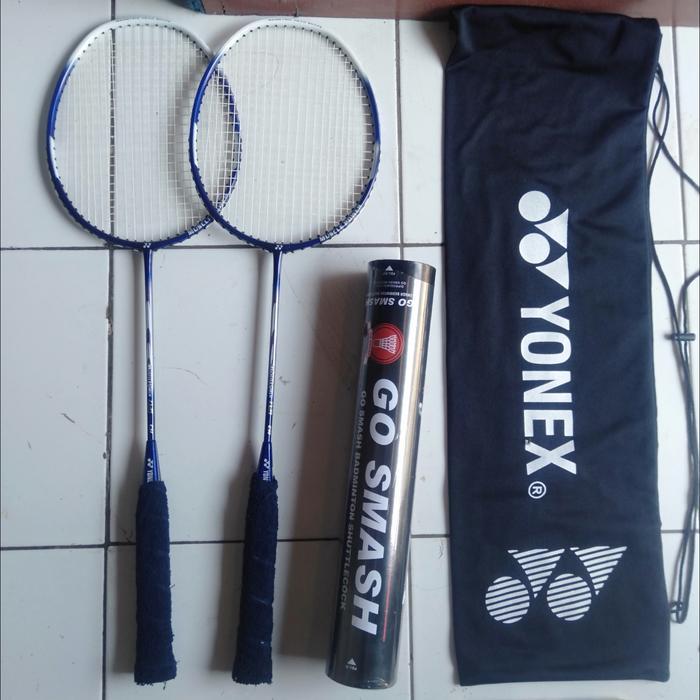Sepasang Raket Yonex (2pcs) brlogo PBSI + tas + kok shuttlecock