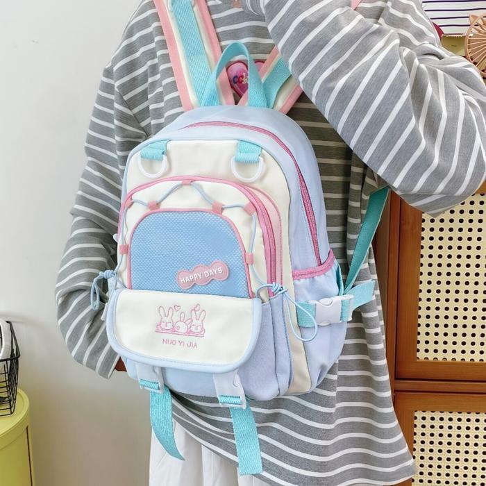 [Cod] Tas Sekolah Kecil Bentrok Yang Lucu Tas Ransel Gaya Perguruan Tinggi Berwarna Permen Siswa Smp
