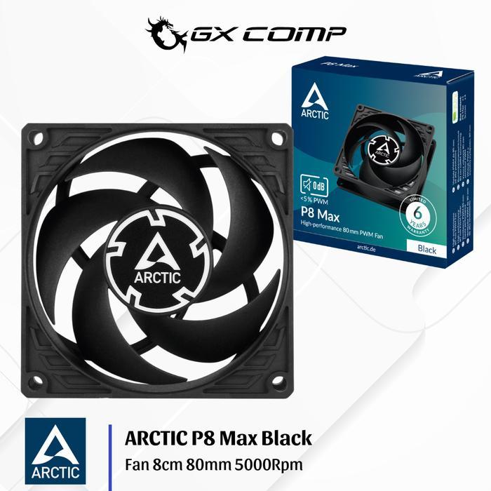 MURAH Arctic P8 Max Black PWM Fan - Fan Case 8cm 8mm 5000Rpm