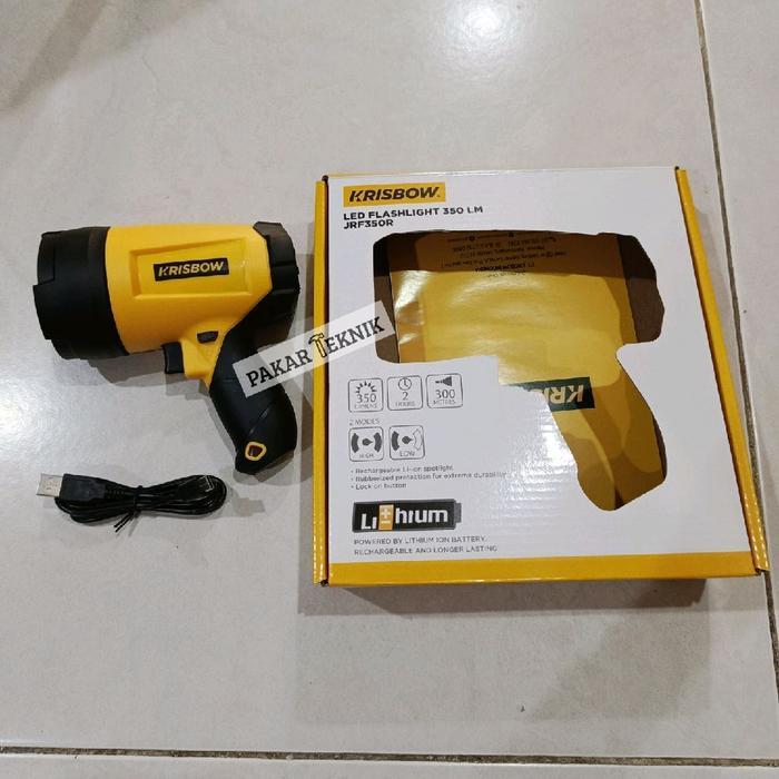 Krisbow LED Flashlight 350LM Rechargeable JRF350 / Lampu Senter Sorot