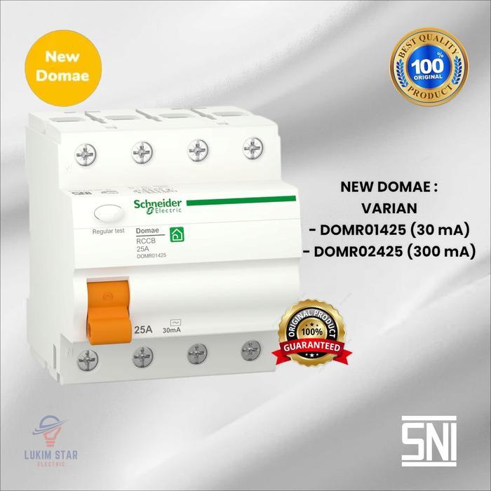 Elcb Schneider Domae 25A 3Phase 300Ma/30Ma 25A 4Phase Elcb 4 Phase 25A Terbaru !!!