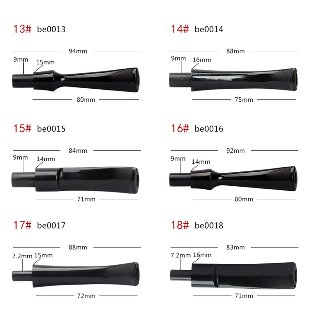 Ru-muxiang 5 Pcs/lot Smoking Pipe Specialized Acrylic Tobacco Pipe Mouthpiece Mix Flexible Choice