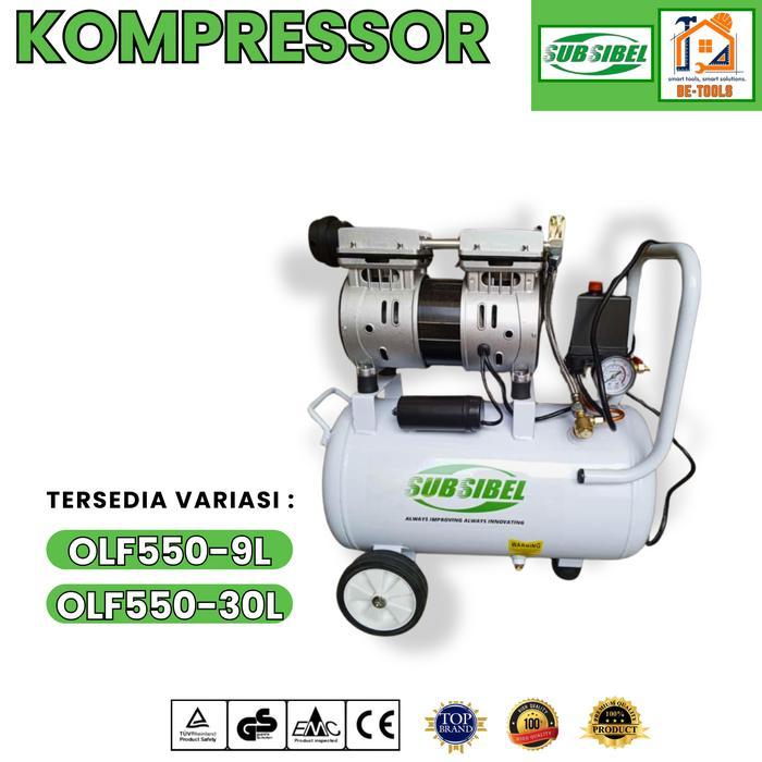 Subsibel Mesin Kompresor Angin Listrik 0.75 Hp Kompresor Listrik 30L Compressor Oilless Silent