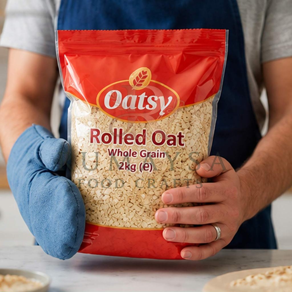 Oatsy Rolled Oat Whole Grain 2Kg Oatmeal Premium Untuk Granola Cookies Roti Sehat