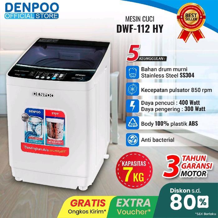 MESIN CUCI 1 TABUNG DENPOO DWF 112HY - 7 KG