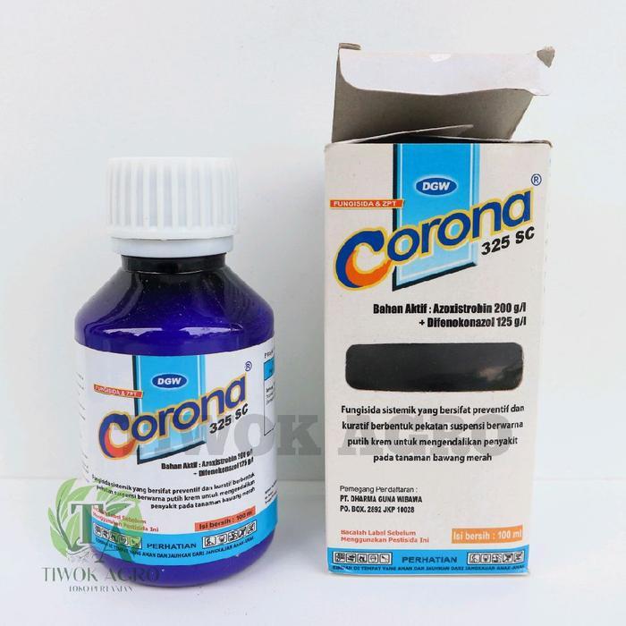 ` Corona 325 SC Azoxistrobin Difenokonazol Fungisida Sistemik Blast Padi Cabai Bawang Merah