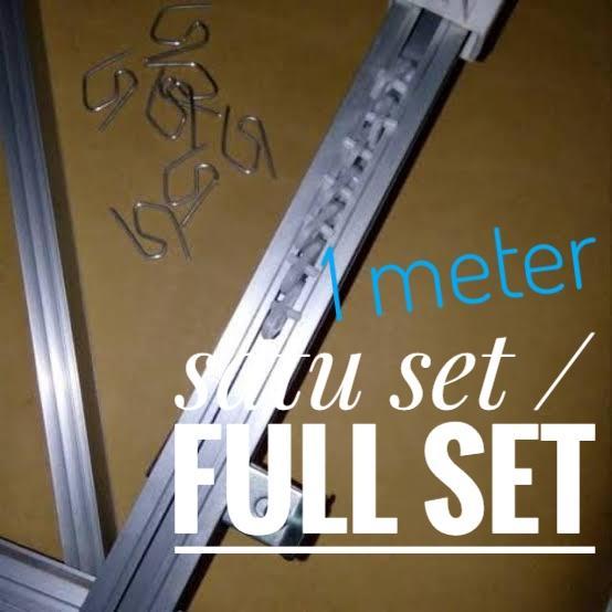 Rell Besi Gorden Gordyn Korden Aluminium Ukuran 1 Meter Satu Set Full Promo!!