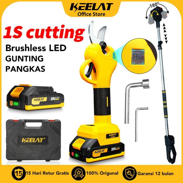 ` KEELAT Brushless LED Gunting dahan elektrik Cordless gunting dahan dan ranting LXT baterai