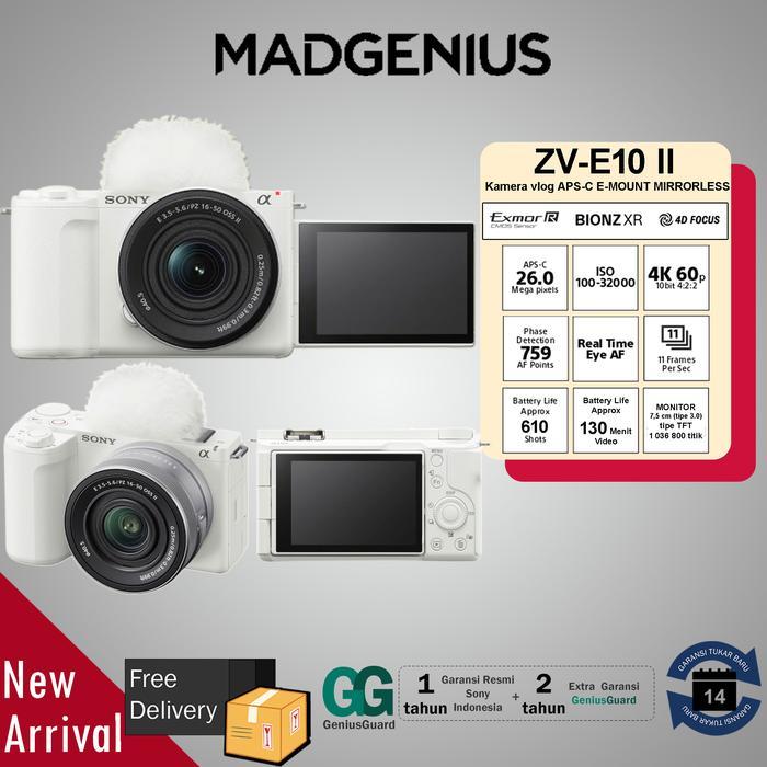 SONY Original Kamera vlog ZV-E10 II Kit Putih / Kamera Sony ZV-E10M2K / Kamera Mirrorless ZV E10