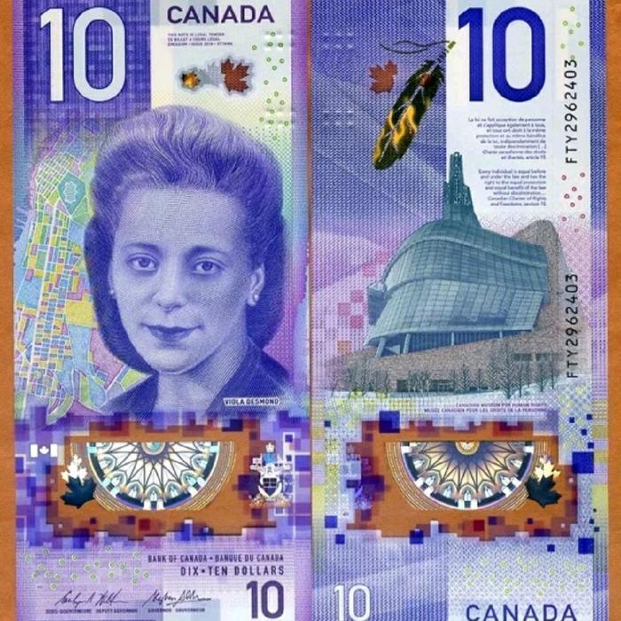 Canada 10 Dollars 2018 Polymer, Viola Desmond, Prefix. FTY