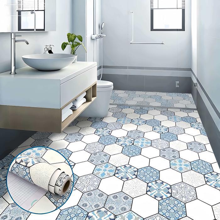 Lantai PVC Stiker Perekat Diri Stiker Lantai Kamar Mandi Toilet Tahan Air Lantai Stiker Non-Slip