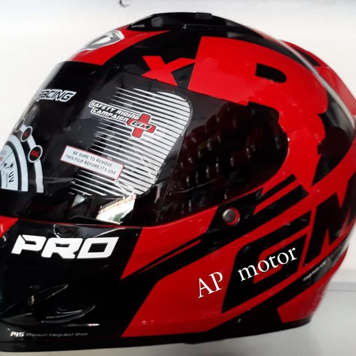 Helm Gm Race Pro#650-Full Face-Black Red