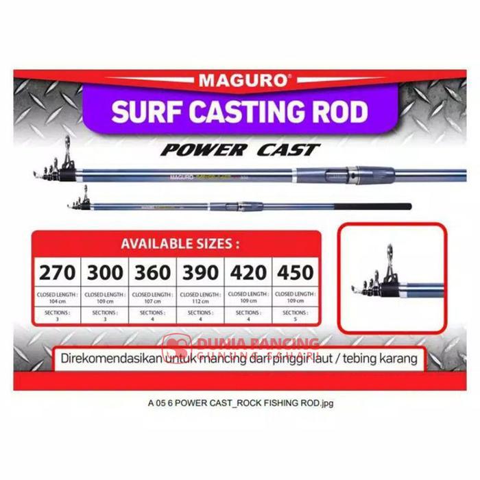 Joran Antena Maguro Surf Casting Power Cast 270-450 Pilih Ukuran #Gratisongkir