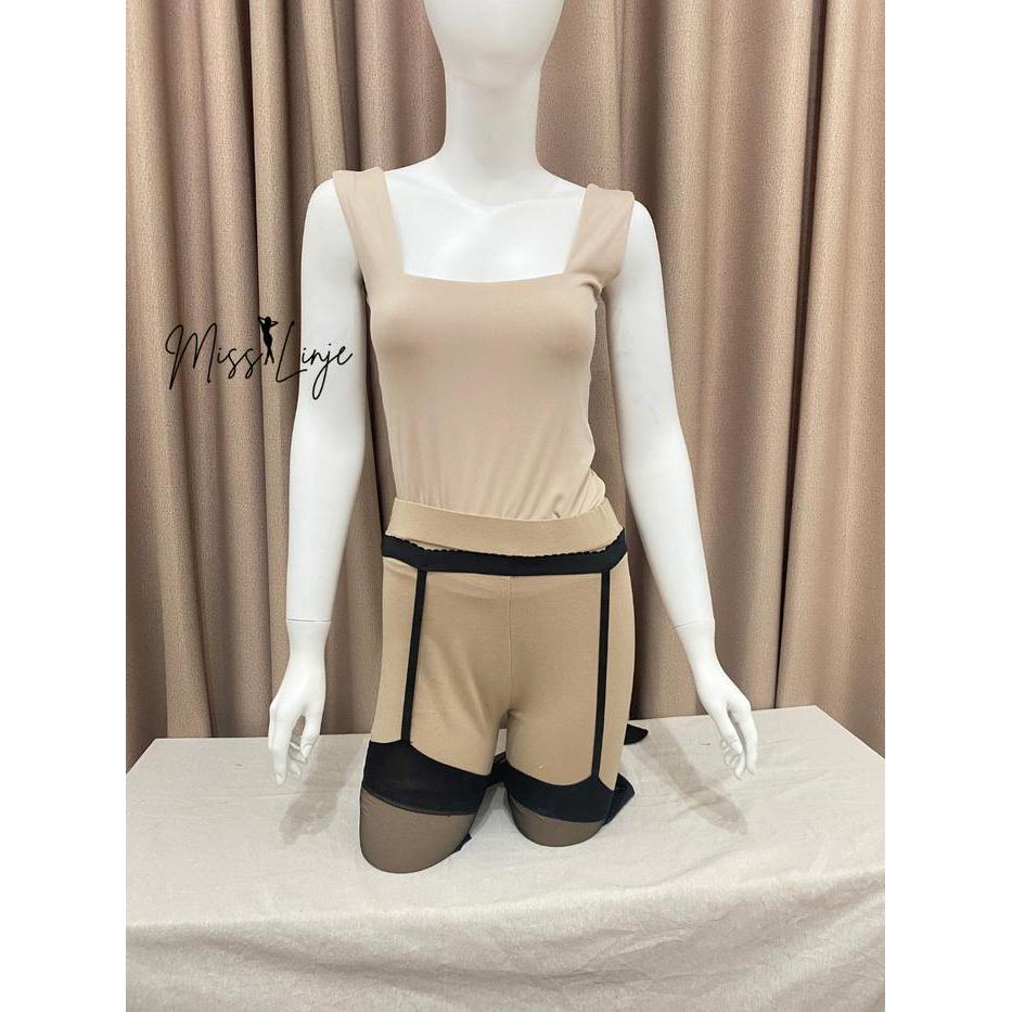 MissLinje Stocking Stoking Plus Garter Belt Polos  Wanita Muat Sampai Big Size Jumbo ST20