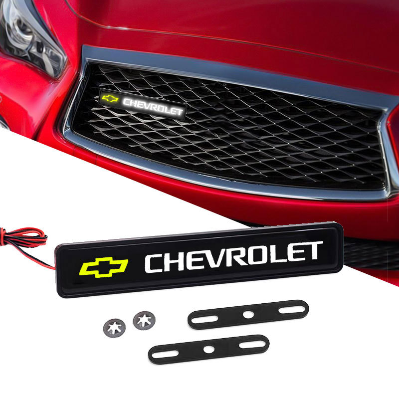 LED Front Hood Grille Emblem Badge Decorative Car Light For Chevrolet Cruze Impala Malibu Silverado