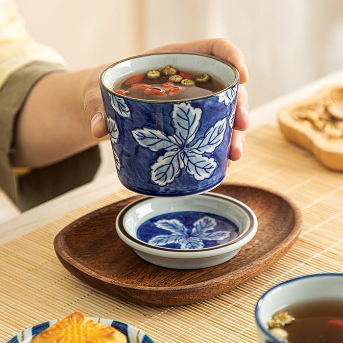 GL 25 SATUAN Gelas Mug Keramik Ocha Teh Dessert Air dengan Tutup Tatakan Tahan Panas Oven Microwave