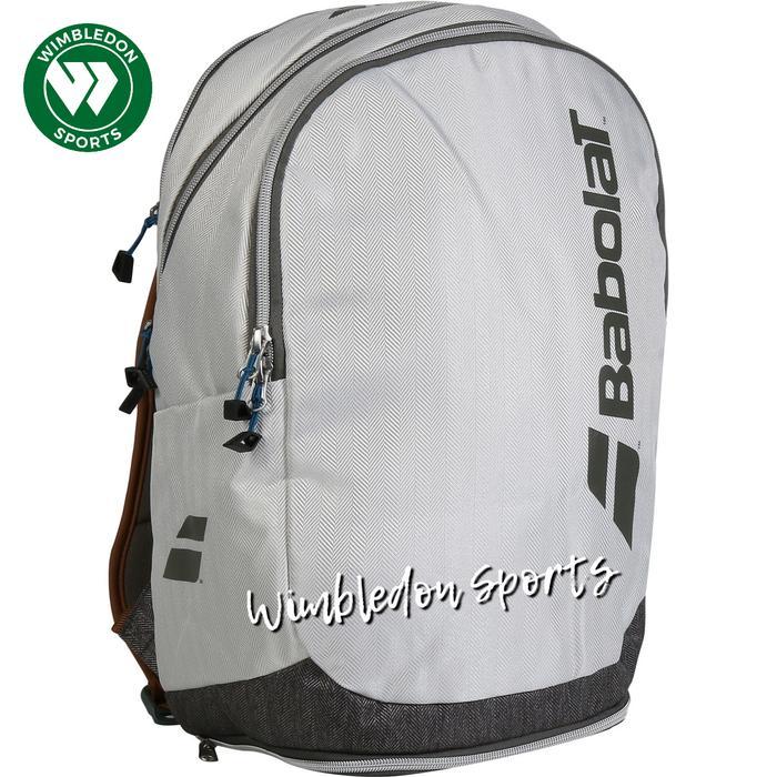 Ransel BABOLAT WIMBLEDON Tas Ransel Raket Tenis dengan Kompartemen Khusus - Abu-abu Cokelat WIMBLEDO