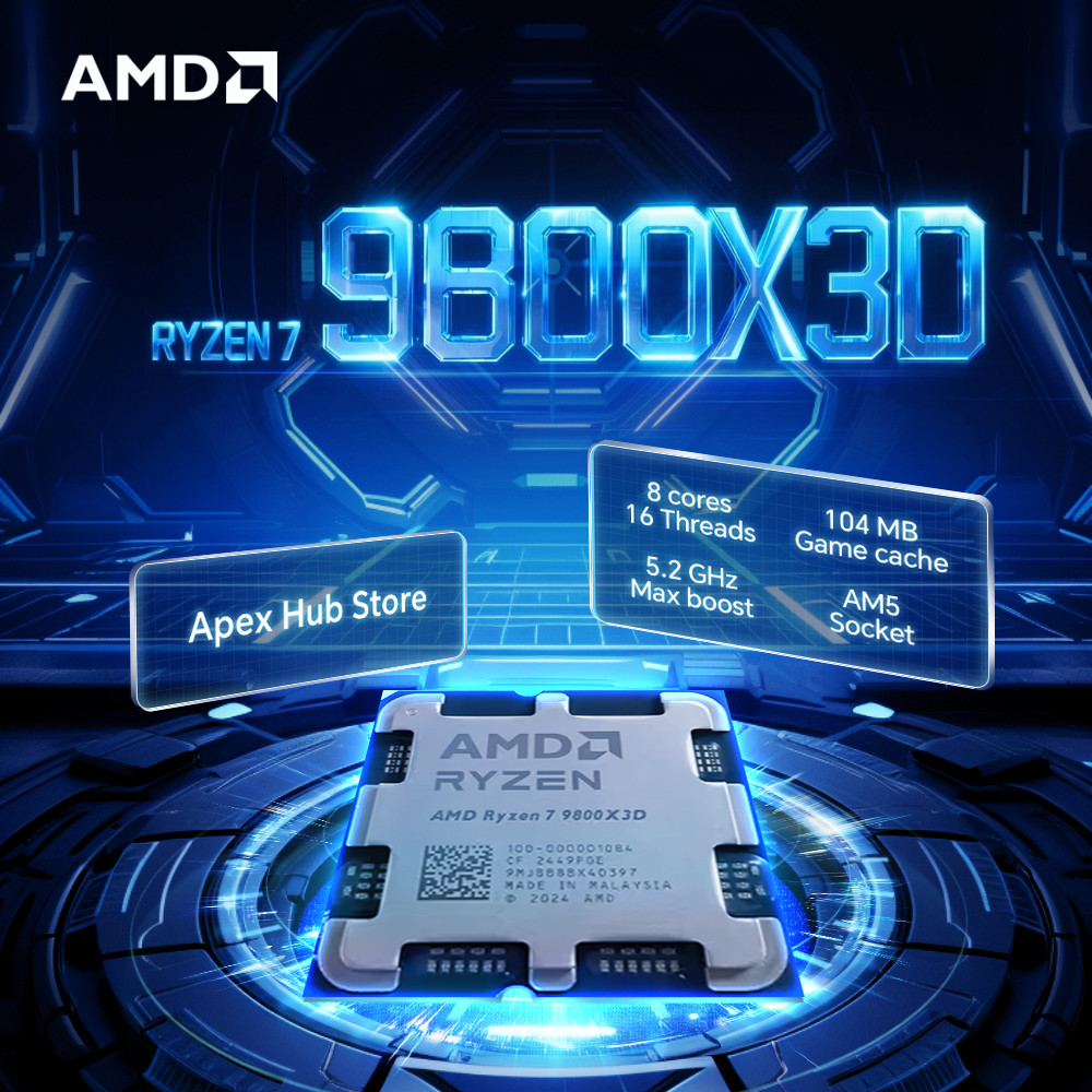 NEW AMD Ryzen 7 9800X3D 8-Core 16-Thread AM5 120W 4NM L3=96M Applicable to B650E 4.7GHz R7 9800X3D