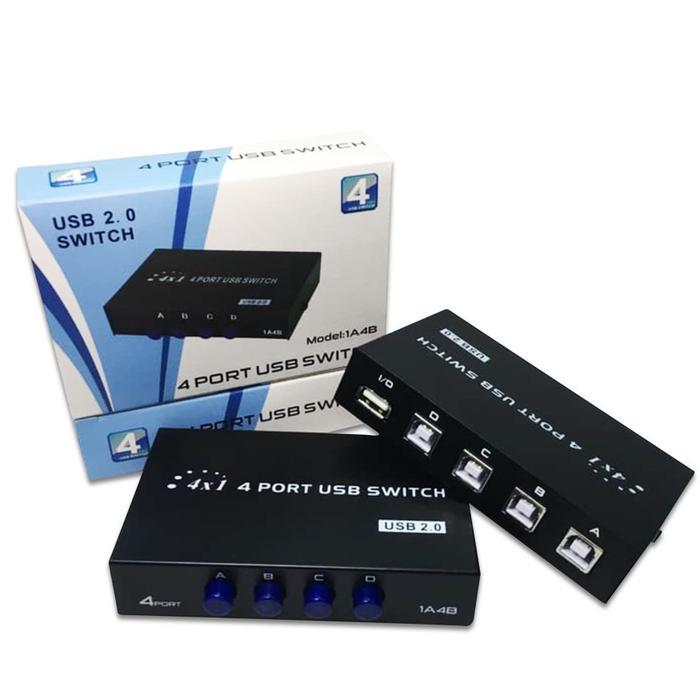 MURAH Manual Switch Printer 4 Port / Data Switcher 1-4 Usb