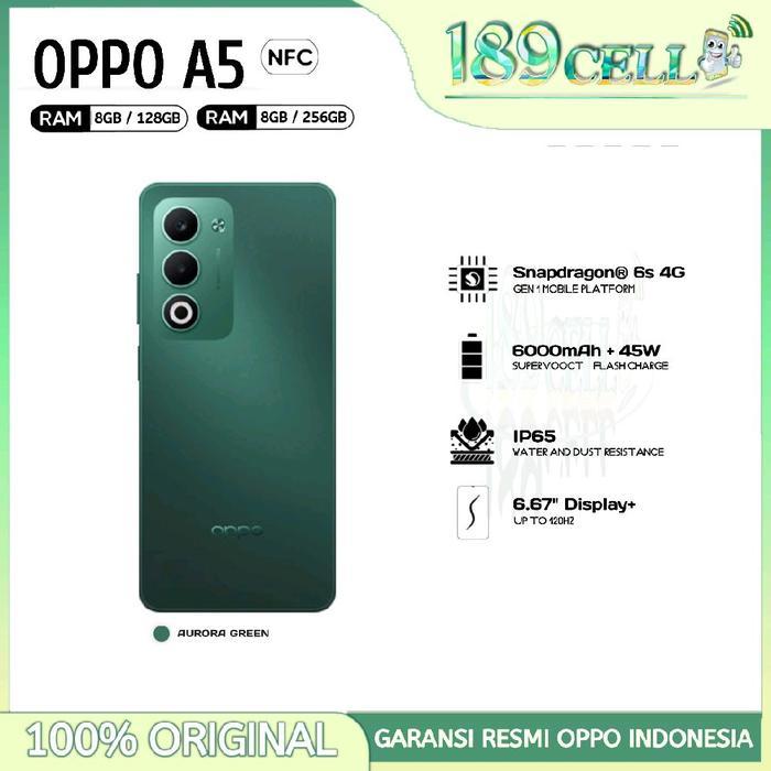 Promo Oppo A5 Ram 8/128Gb 8/256Gb - Oppo A5 Nfc, Snapdragon 6S 4G Gen1 Mobile Garansi Resmi Oppo